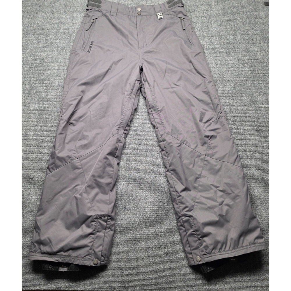 Billabong Mens M Ski Snowboard Pants Gray 8K Waterproof Insulated Outerwear‎